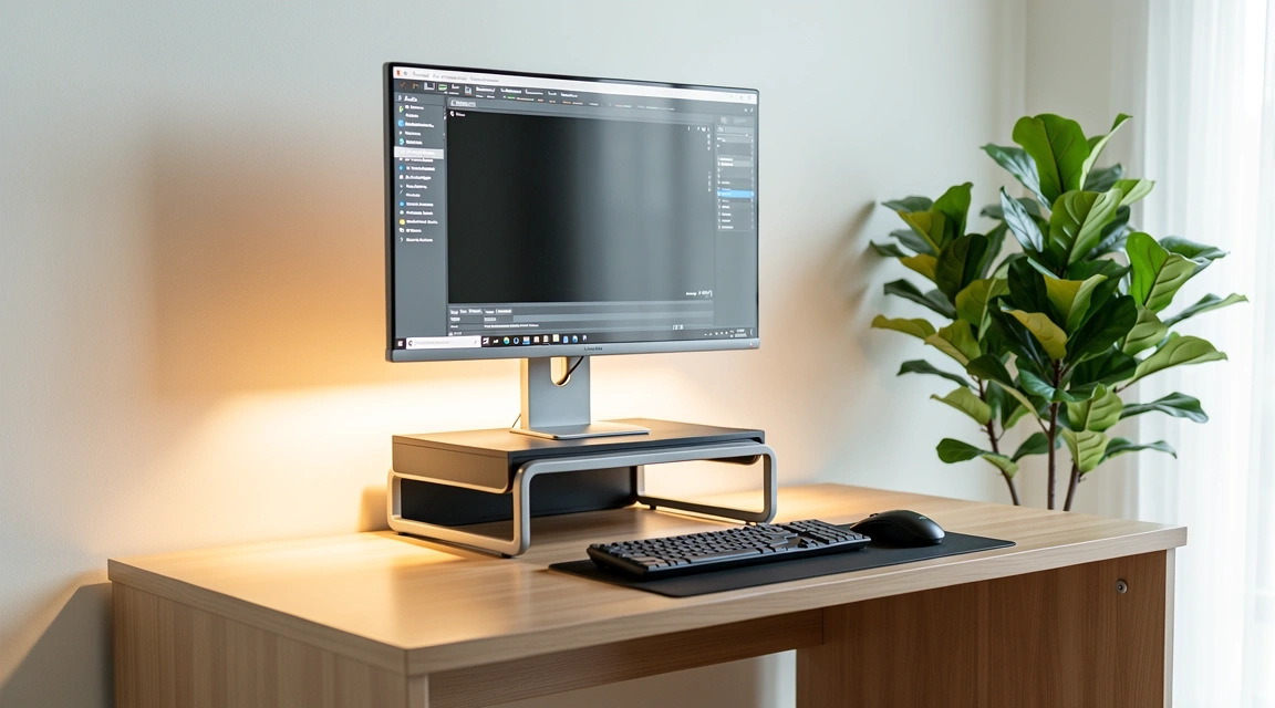 Ergonomic home office setup for vision wellness